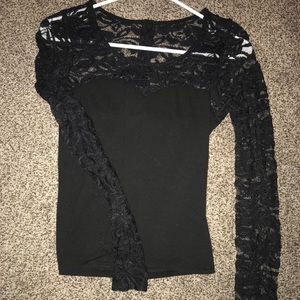 Black lace long sleeve.